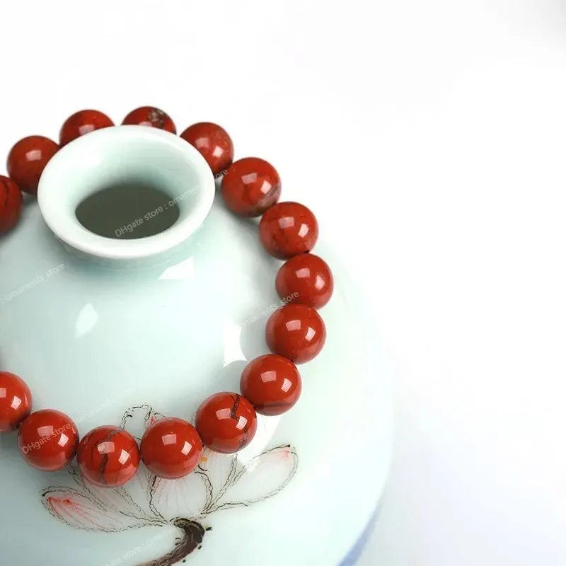 JD pierre naturelle véritable 5A jaspe rouge prière Bracelets de perles femmes hommes chapelet méditation Bracelets Yoga bijoux cadeau Pulsera bijoux de modeBracelets