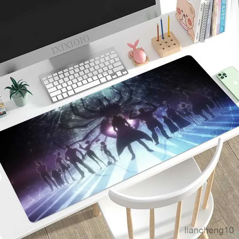 Mouse Pads Wrist Hunter Hunter Anime Mouse Pad Gamer XL Home Custom Large Mousepad XXL Keyboard Pad Carpet Non-Slip PC Pad R231028