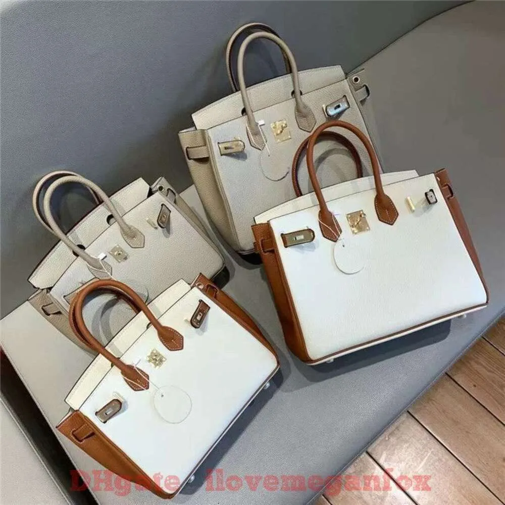 Designer tote bags Luxury fashion Shoulder bags 2023 new colorblocking top layer leather bag with lychee pattern handbag fashion womens bag single shoulder messeng