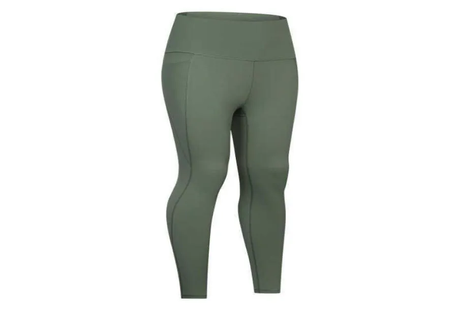 Stitched Pocket Yoga Pants Women039S Leggings High midja naken Running Tights Fitness Sport Gym kläder Trouses1573043