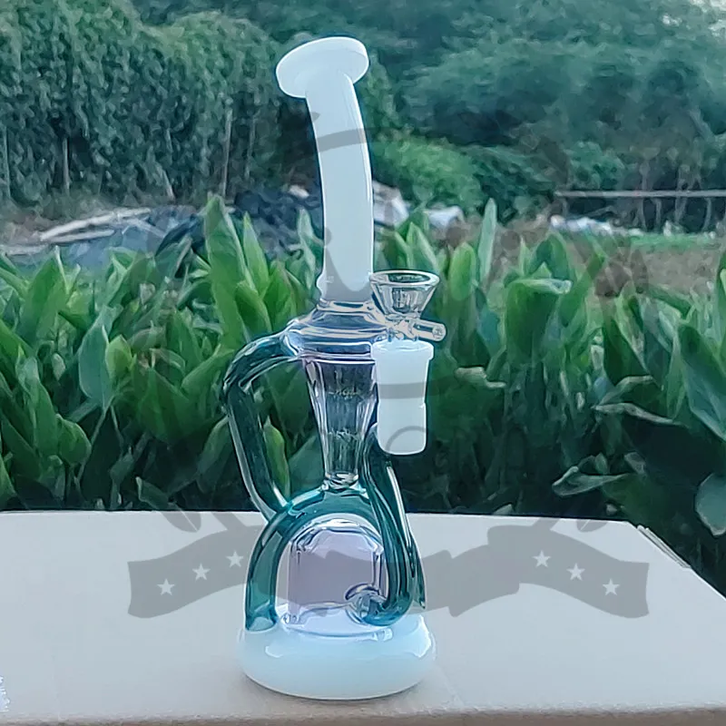 Fab Ei Waterpijpen Glazen Waterpijpen Zwitserse Perc Recycler Waterleidingen 14.5mm Gezamenlijke Booreiland Douchekop Percolator Dab Rigs