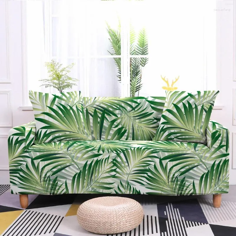 Chair Covers 3D Tropical Leave Sofa Cover Stretch Slipcovers For Living Room Elastic Sectional Couch 1/2/3/4 Seater L Shape Funda