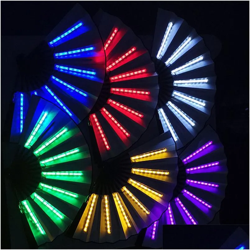 Décoration de fête LED Fans Concert Cheer Up Fan lumineux pour Bar Disco Dj Club Glowing Toy Halloween Cadeaux de Noël 4Pcs Dr Homefavor Dh9Fg