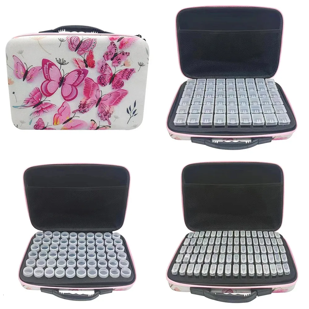 Accessoires Handtas met roze vlinderpatroon Diamantmozaïek Pen Schildergereedschappen Kofferaccessoire Opbergruimte Kraalcontainerorganisator 231027