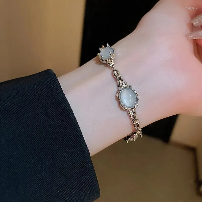 Link pulseiras 2023 moda oval irregular resina pulseira para mulheres menina simples ins estilo mão ornamento vintage jóias atacado