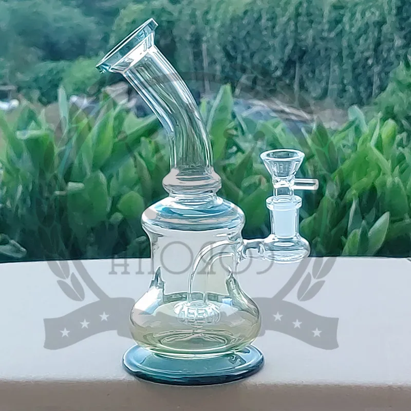 Narguilés Diable Forme Perc Bong Recycleur Narguilé Base Lourde Corne De Boeuf Verre Bongs Avec 14mm Femelle Joint Tuyau D'eau Dab Rig Huile Rigs Accessoires