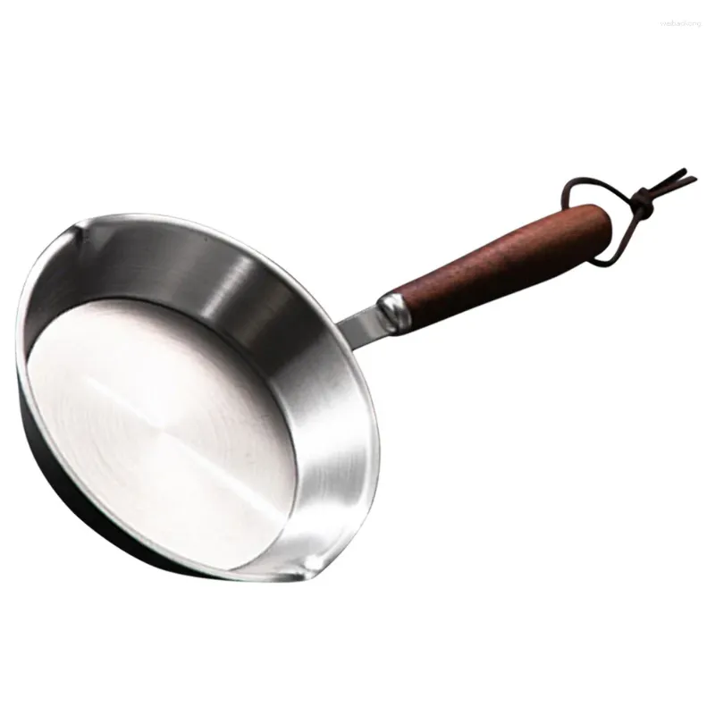 Poêles à frire en métal pratiques, ustensiles de cuisine en acier inoxydable, poêle chauffante à l'huile