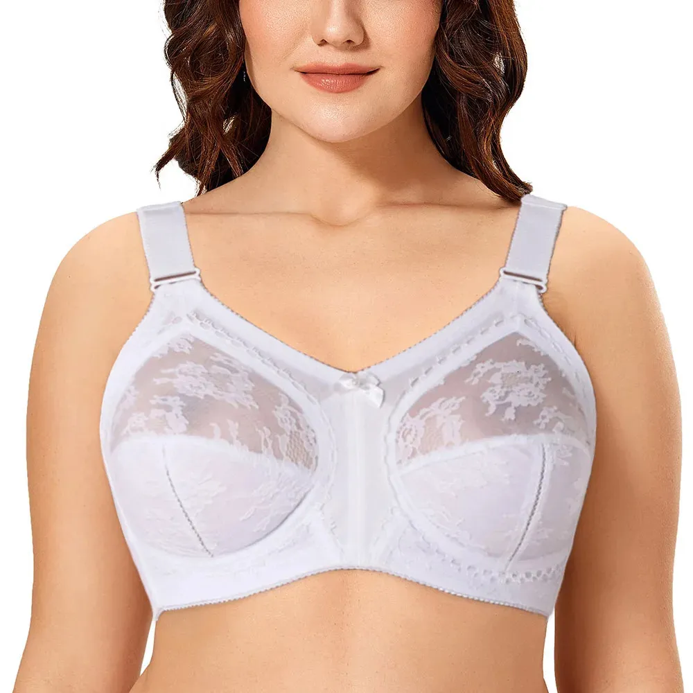 BRAS PLUS STORLEK SEXY SOT FÖR KVINNA Trådfria Kvinnors underkläder Thin Hollow Out Bh Full Cup Large B C D E 231027