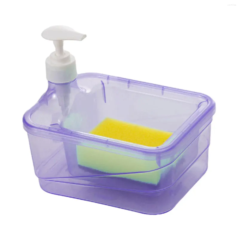 Liquid Soap Dispenser And Scrubber Holder Case Dispensing 1000ml Sink Countertop Organizer For Home