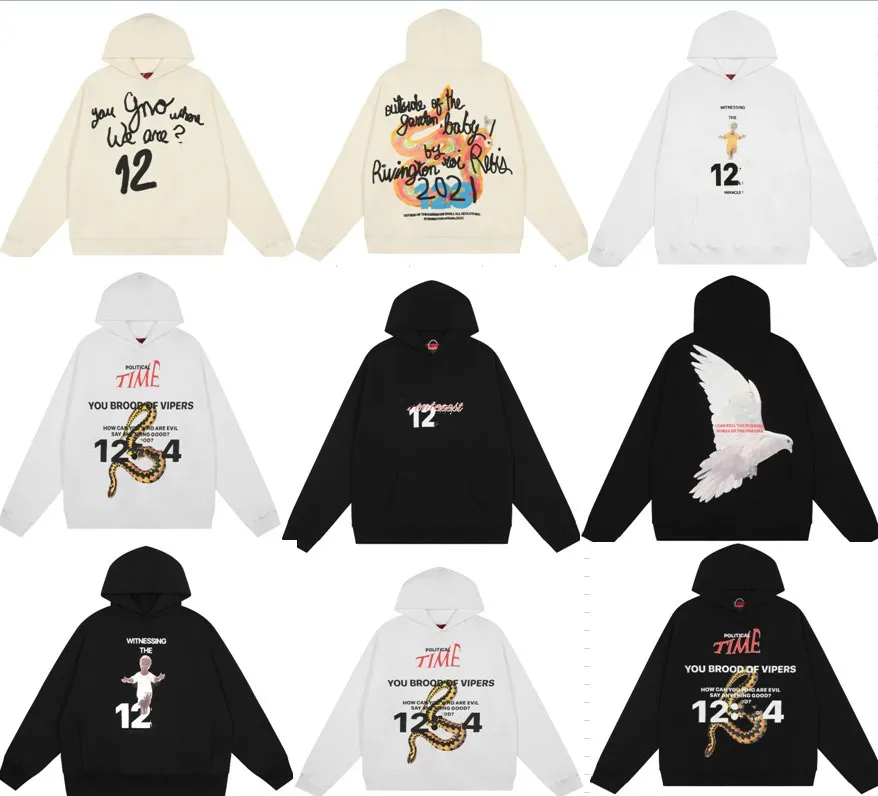 Hoodies Tasarımcı Erkek Hoodie Sweatshirt Vintage Grafik Yıkalı ve Yaşlı Kumaşlar Sıkıntılı Yüksek Sokak Ağır Ağır Ağır Mektup Kapüşonlu