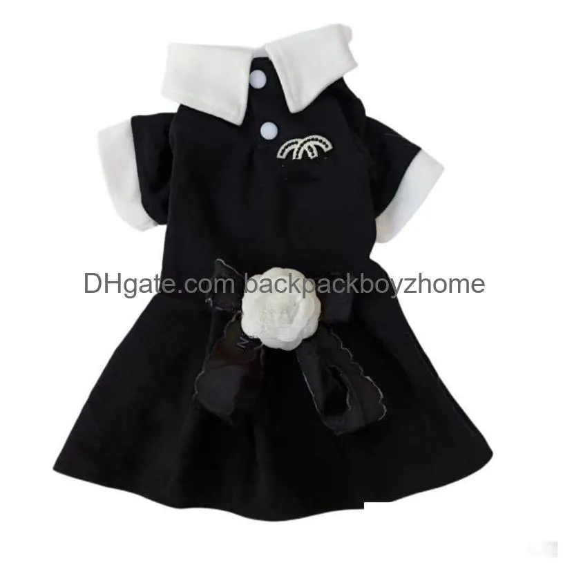 Designer Dogs Clothes Og Apparel Elegant Cat Dress Söt husdjurskjol med Bow-Knot andas för liten vår sommar Easger Party Costum Dhnaa