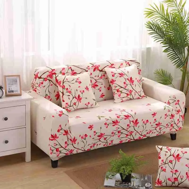 Stol täcker ganska persikblommönster soffa idealisk för en/två/fyra säten icke-halkschaise cover fullkroppsinstallationssoffa