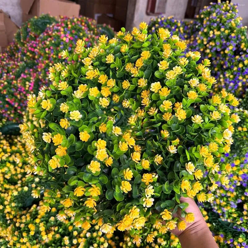 Fiori decorativi Primavera ed estate Simulazione di ghirlande gialle pure Porta di fiori appesa a casa Leopardo autunnale