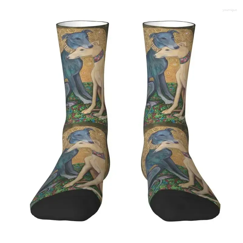 Men's Socks Gustav Klimt Greydog Art Crew Unisex Fashion 3D Printing Whippet Sihthound Dog Dress