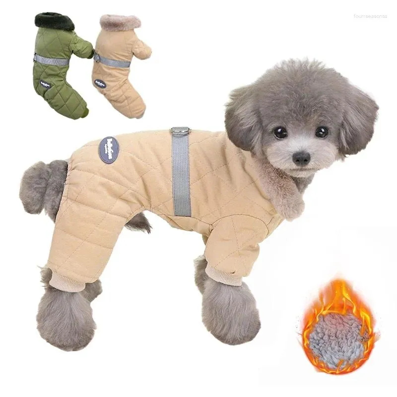 Hondenkleding met chihuahuabont voor huisdierkraag Jas Honden Kleine poedelkleding Kostuums Jassen Jumpsuit Ring Puppy Overalls Winter