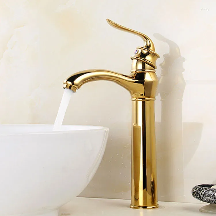 Bathroom Sink Faucets European Style Full Copper Faucet Toilet Basin And Cold Water Golden