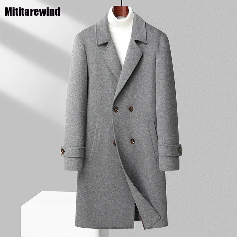 Medium and Long Section Woolen Coat Large Size Windbreaker Men's Clothes Autumn and Winter
