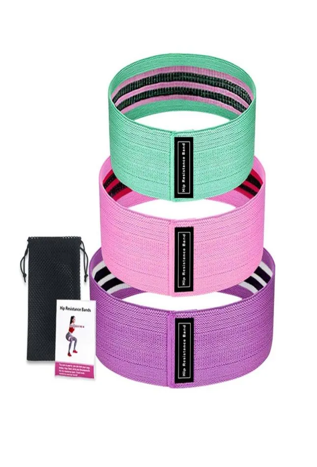 3pcs Hip Resistance Bands Set New Durable Yoga Gym Fitness Exercises Braided Elastic Hip Circle Booty Resistance Bands2334320