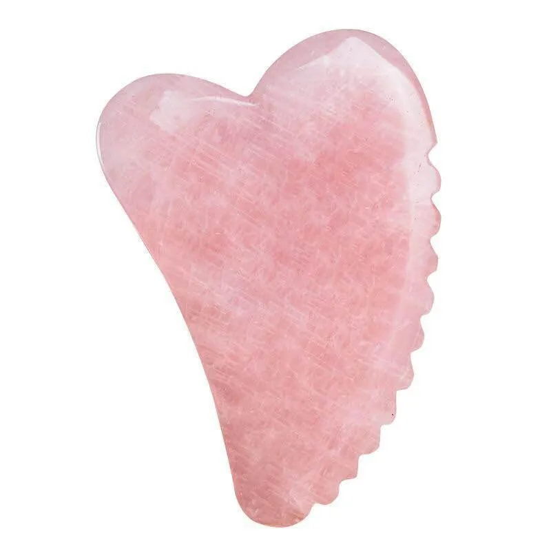 Pente de massagem gua sha ferramenta cristal natural rosa quartzo gua sha raspagem massagem pescoço olho corpo rosto emagrecimento levantamento ferramenta cuidados saúde massageador