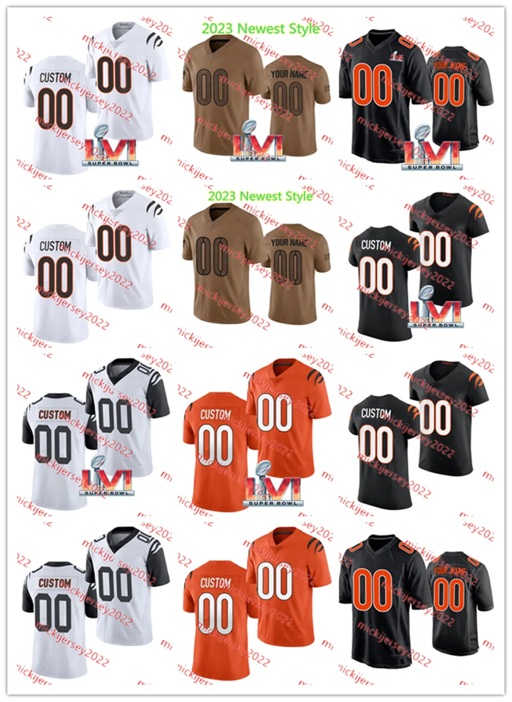 Tee Higgins Jersey Chidobe Awuzie Sam Hubbard Ja'Marr Chase Evan McPherson Myles Murphy Mike Hilton Joseph Ossai Camisetas de fútbol cosidas personalizadas para hombres jóvenes