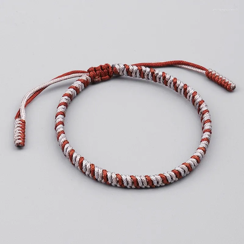 Braccialetti con ciondoli Colori misti Bracciale portafortuna da donna Buddista tibetano Nodi fatti a mano Amuleto da uomo Misura regolabile