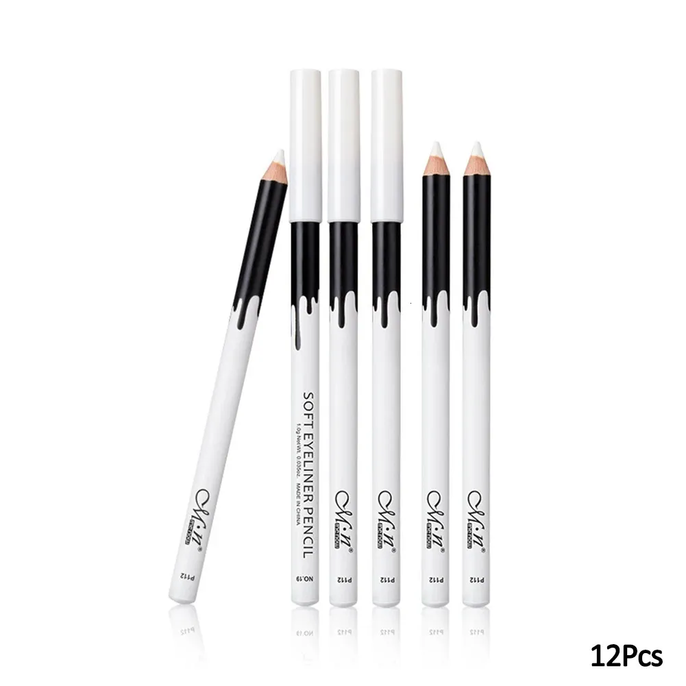 Ögon Shadow/Liner Combination 12st/Lot White Make Up Pen Eyeliner Eye Liner Pencil Eyebrow Eyeshadow Cosmetics Eyes Makeup Tools 231027