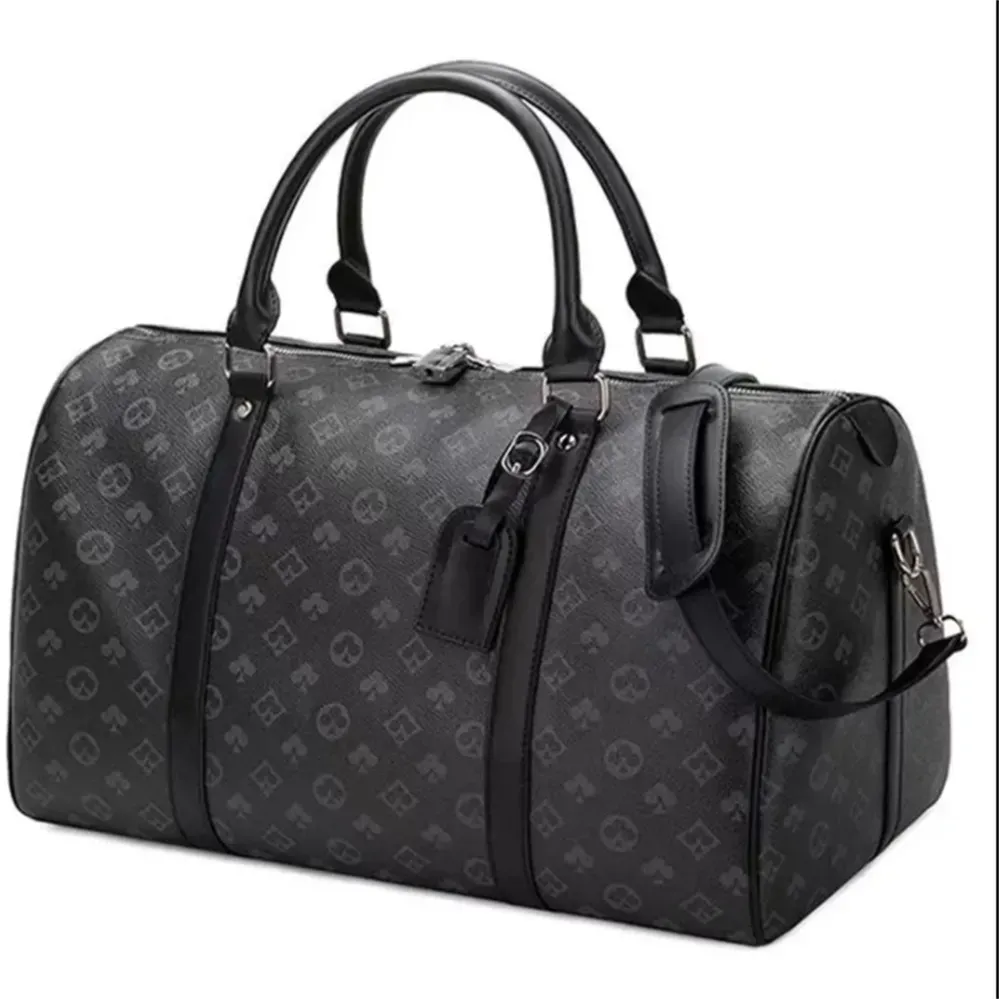 Hot luxe mode mannen vrouwen hoogwaardige reizen plunjezakken merk designer bagage handtassen Met slot grote capaciteit sporttas maat 55 CM