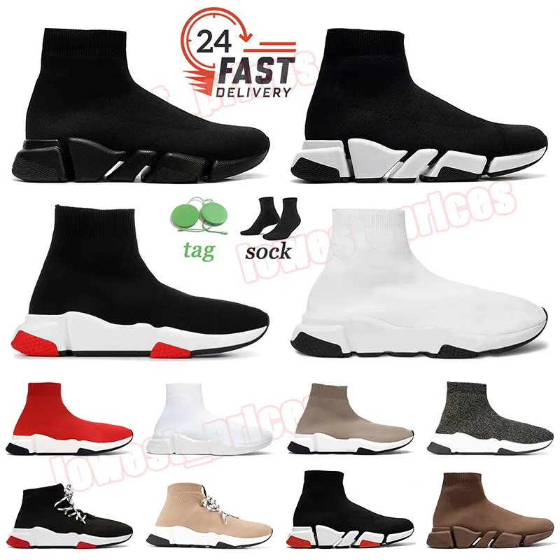 2023 Fashion Sock Trainers Luxury Designer Casual Shoes Speed Trainer Mens Women Loafers Slip-on Flat Sole Socks Runners Boots Speeds Sneakers Dhgate Shoe Size 36-45