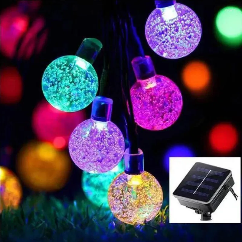 Saiten LED Solar Licht Kristall Ball 6,5 M/7 M/12 M/String Lichter Fee Girlanden für Weihnachten Party Outdoor Dekoration