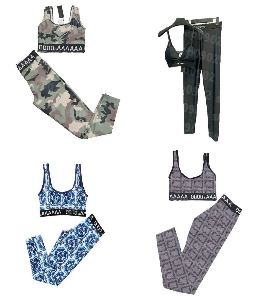 Dames Zomer Yoga Outfit Ademend Sportvest Nauwsluitende Yoga-legging Sneldrogend Gym Fitness Wear5399851