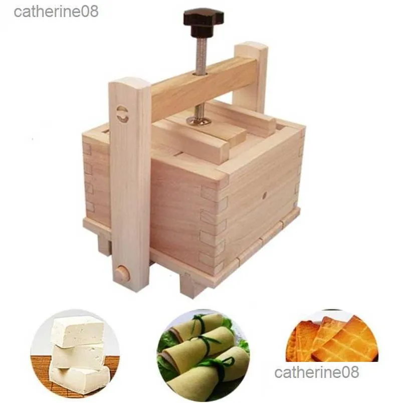 Kochutensilien DIY Holz Tofu Press Mod Set Hausgemachte Käseform Sojabohnenquark Herstellung Küchenzubehör L230621 Drop Lieferung nach Hause Dhhi5