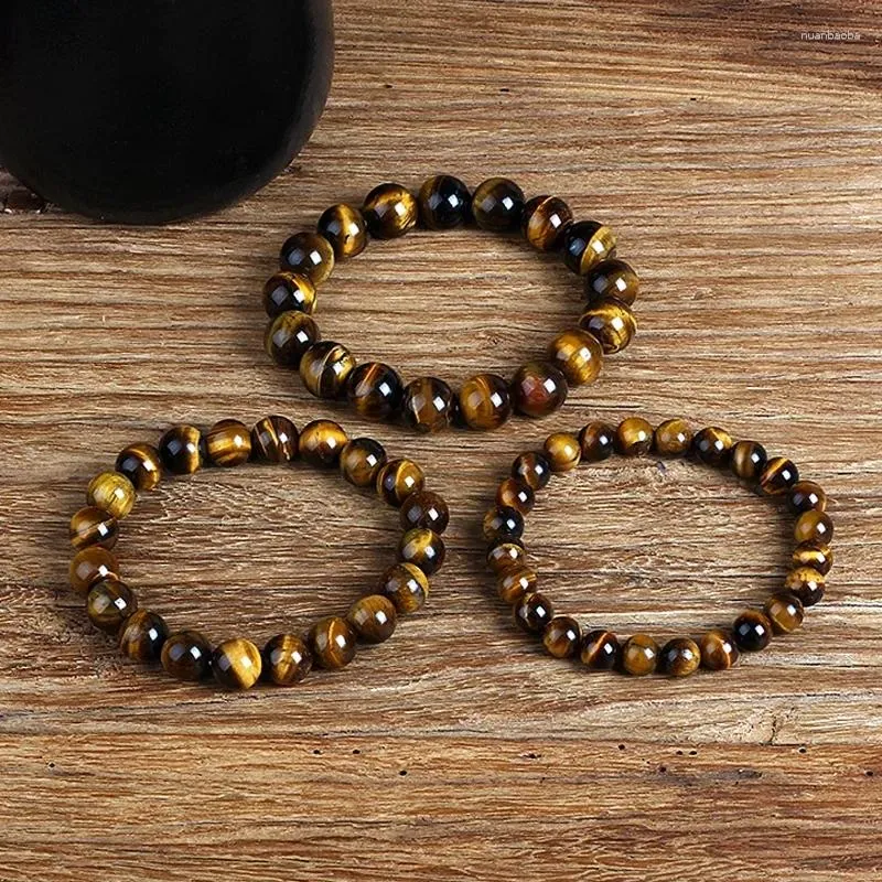 Strand Kirykle-brazaletes de ojo de tigre a la moda para hombre, cuentas de piedra de energía Natural de 4-12mm, Pulseras curativas de Reiki para mujer, joyería, Pulseras de regalo