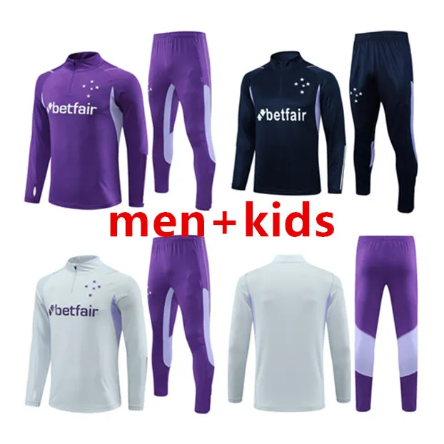 Cruzeiro Training Jersey Set 2024 Football Club Equipment Men Kids Half