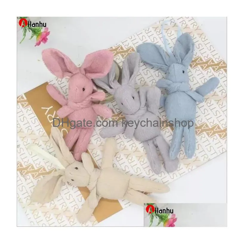 Bambole di coniglio pasquale Coniglietto di peluche Pendenti con animali farciti Gambe lunghe Portachiavi Regalo di nozze Decorazione per feste San Valentino D Dhlxb