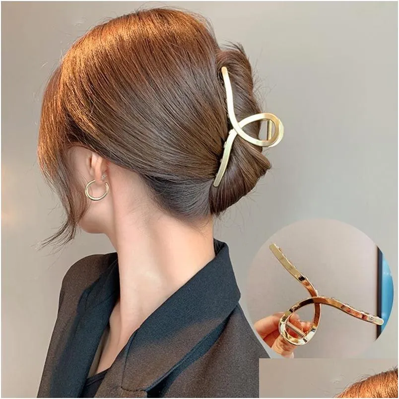 Fashion Metal Geometric Hair Claw Clip for Women Tassel Clips Ponytail Chic Accessories Drop Delivery Dhgarden OTP1X