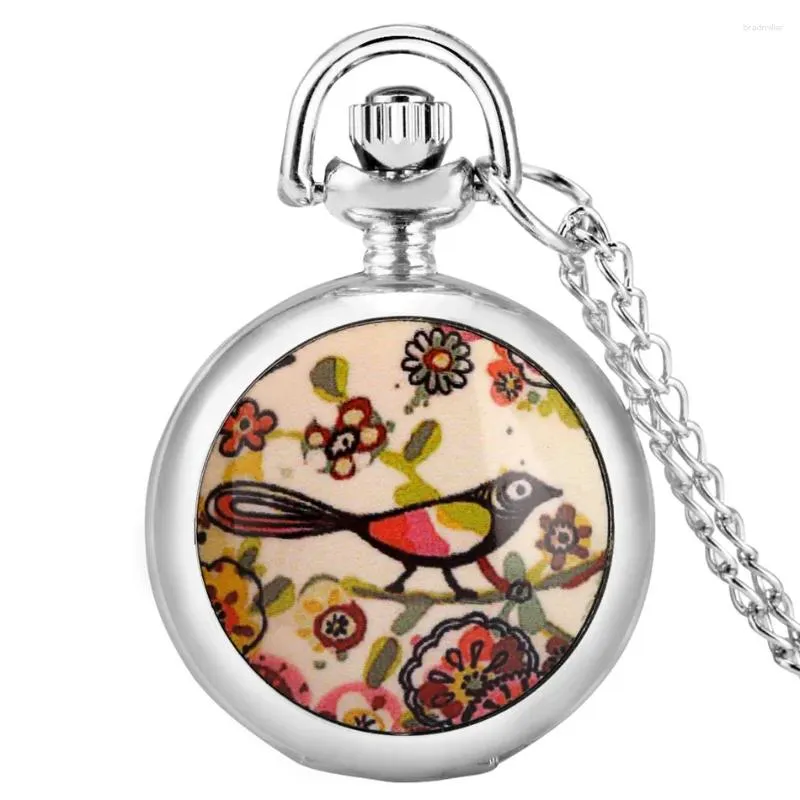 Zakhorloges Kleine prachtige vogel/paard/mooie dame Display kwarts ketting horloge cadeaus voor vrouwen