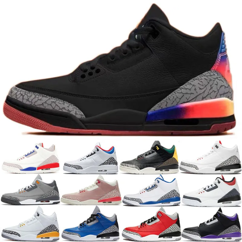 3 Männer Basketballschuhe 3s Sneaker Weiß Zement neu interpretiert Feuer Red Cardinal Dark Iris Pine Green UNC Rost Pink Black Cat Wizards Männer Frauen Outdoor Sporttrainer Sporttrainer