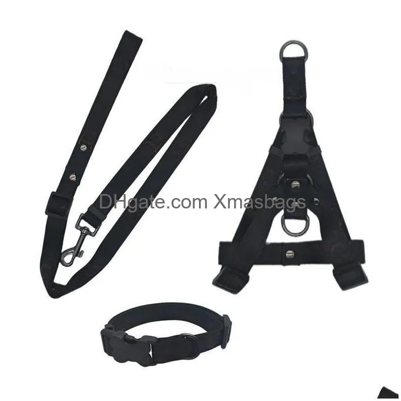 Tasarımcı Köpek Yaka Tasarları Set Yok PL Harness Yumuşak Ayarlanabilir Temel Naylon Adım Küçük Orta Büyük Köpekler İçin Yavru Yelek Bldog Corg Dhxtz