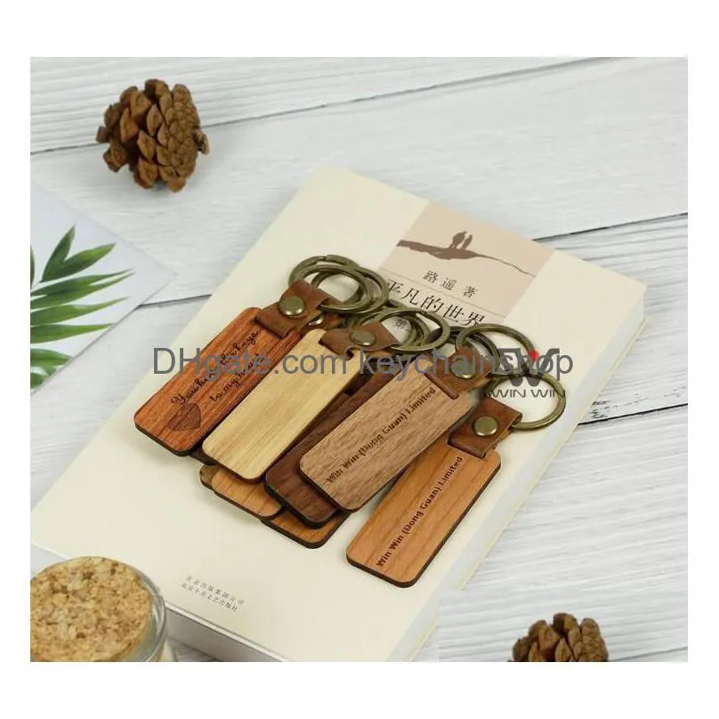 Wood carving shop keychain