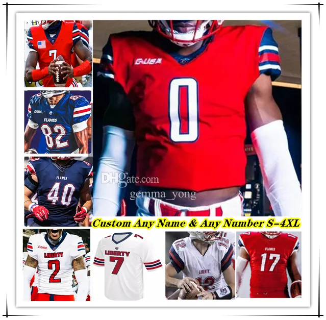 NCAA College Liberty Flames LU Maillot de football Kaidon Salter Quinton Cooley Billy Lucas Aaron Bedgood CJ Daniels Treon Sibley Tyren Dupree CJ Bazile Jr Kendy Charles