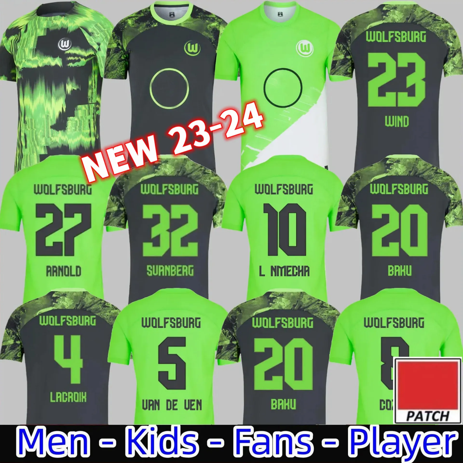 23 24 VfL WoLfSbUrG Maglie da calcio Retro 2008-09 GINCZEK STEFFEN 2023 2024 Casa Lontano MBABU BROOKS ARNOLD WEGHORST Formazione Uomo Maglie da calcio Kit per bambini