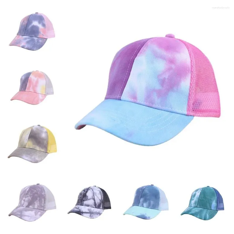 Gorras de bola 2023 Niños de verano Tie Dye Gorra de béisbol Niños Colorido Snapback Protector solar Sombrero Boy Girl Sun Graffiti Bone