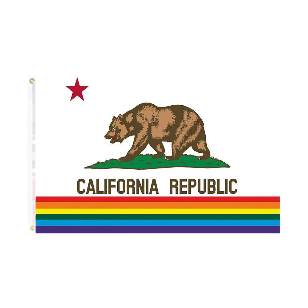 Banner Flagi California Rainbow Flag Duma LGBT Direct Factory 90x150 dla pomieszczenia na zewnątrz wiszące dekoracje upuszczenie dostawy domu DHZ7L