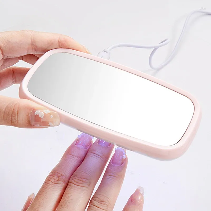 Secadores de uñas CNHIDS Lámpara LED con espejo de maquillaje Enchufe USB Luz de secado UV Secador de esmalte de gel portátil Uso en el hogar Herramientas de manicura
