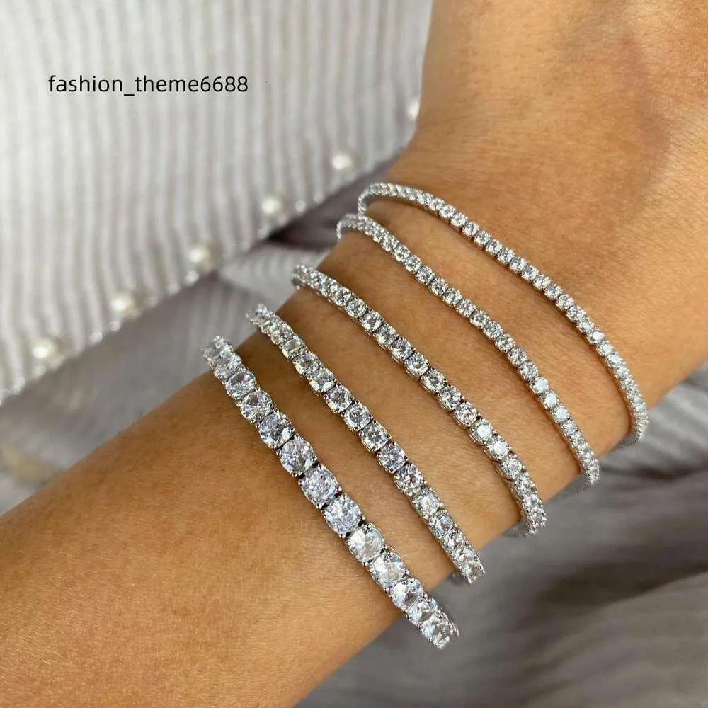 VANA Fina smycken Hip Hop 925 Sterling Silver 2mm 3mm 4mm 5mm Halsband Cz Zircon Iced Out Tennis Chain Armband för män Kvinna