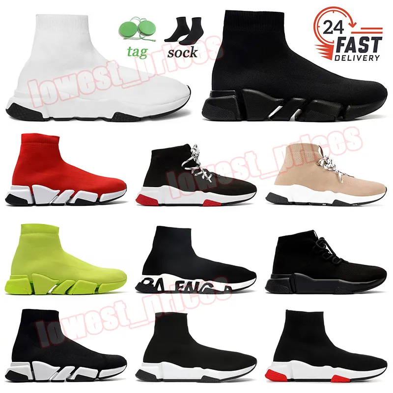 Klasyczne luksusowe skarpetki OG Casual Buty Speed ​​Trener Buty Męskie Kobiety Prędkości Mokasyna Najwyższa jakość biegaczy Buty Slip-On Flat Sole Treners Outdoor Sneakers Rozmiar 36-45