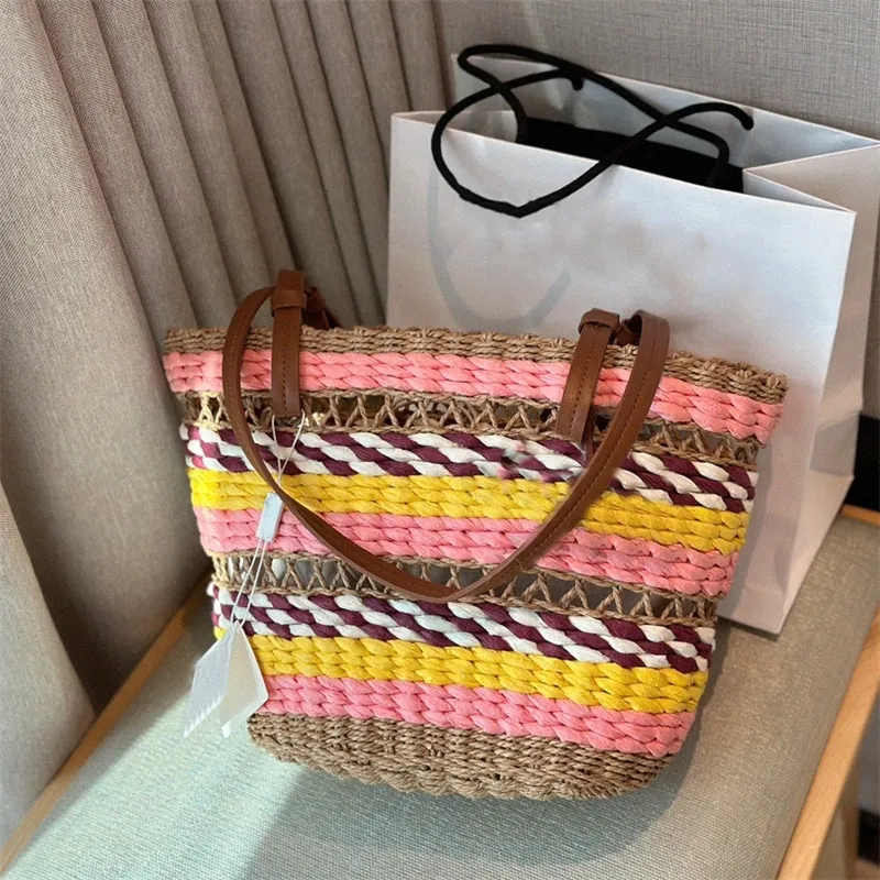 Дизайнерская сумка Летняя женская мода Тканая сумка-корзина для овощей Arc De Beach Bag Соломенная сумка-ведро Роскошная модная сумка на ремне Dhgate styl x0lj #