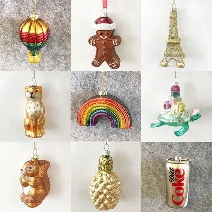 Décorations de Noël décorations d'arbre pendentif créatif en verre cadeaux de fenêtre commerce extérieur collection de jouets de poupée de 3 pouces 231027