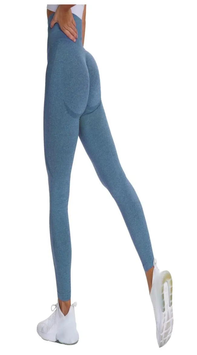 Taille haute Leggings sans couture pousser Leggins Sport femmes Fitness course pantalons de Yoga énergie pantalon élastique Gym fille collants football 6337623