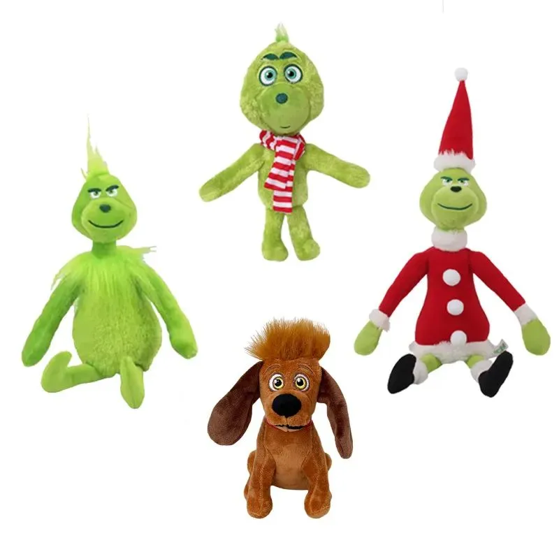 32CM Grinch Plush Toy Christmas Decoration Kids Gift 